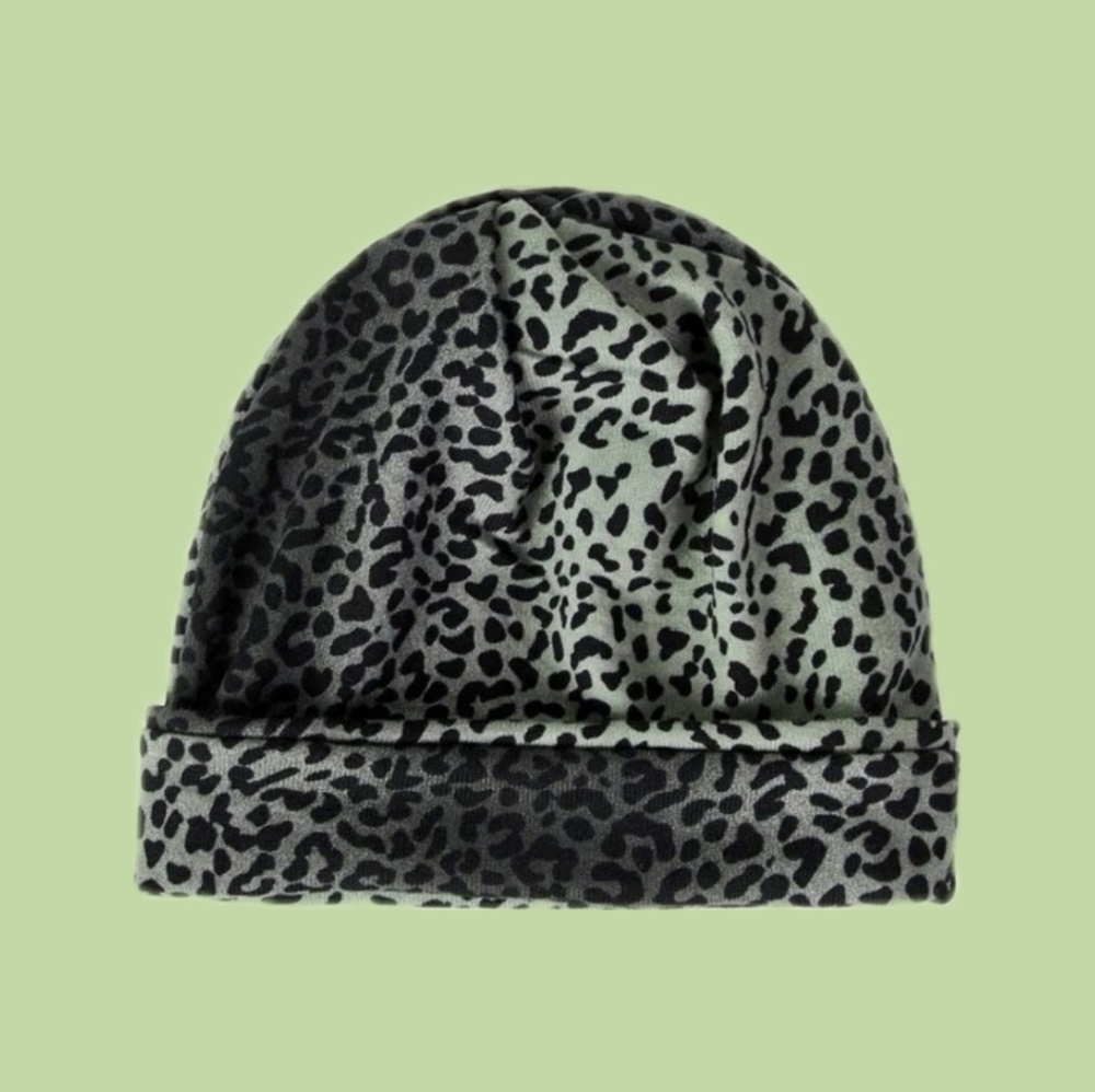 Leopard print Cap w/ hair freedom.